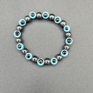 Evil Eye/Hematite Stretch Gemstone Bracelet